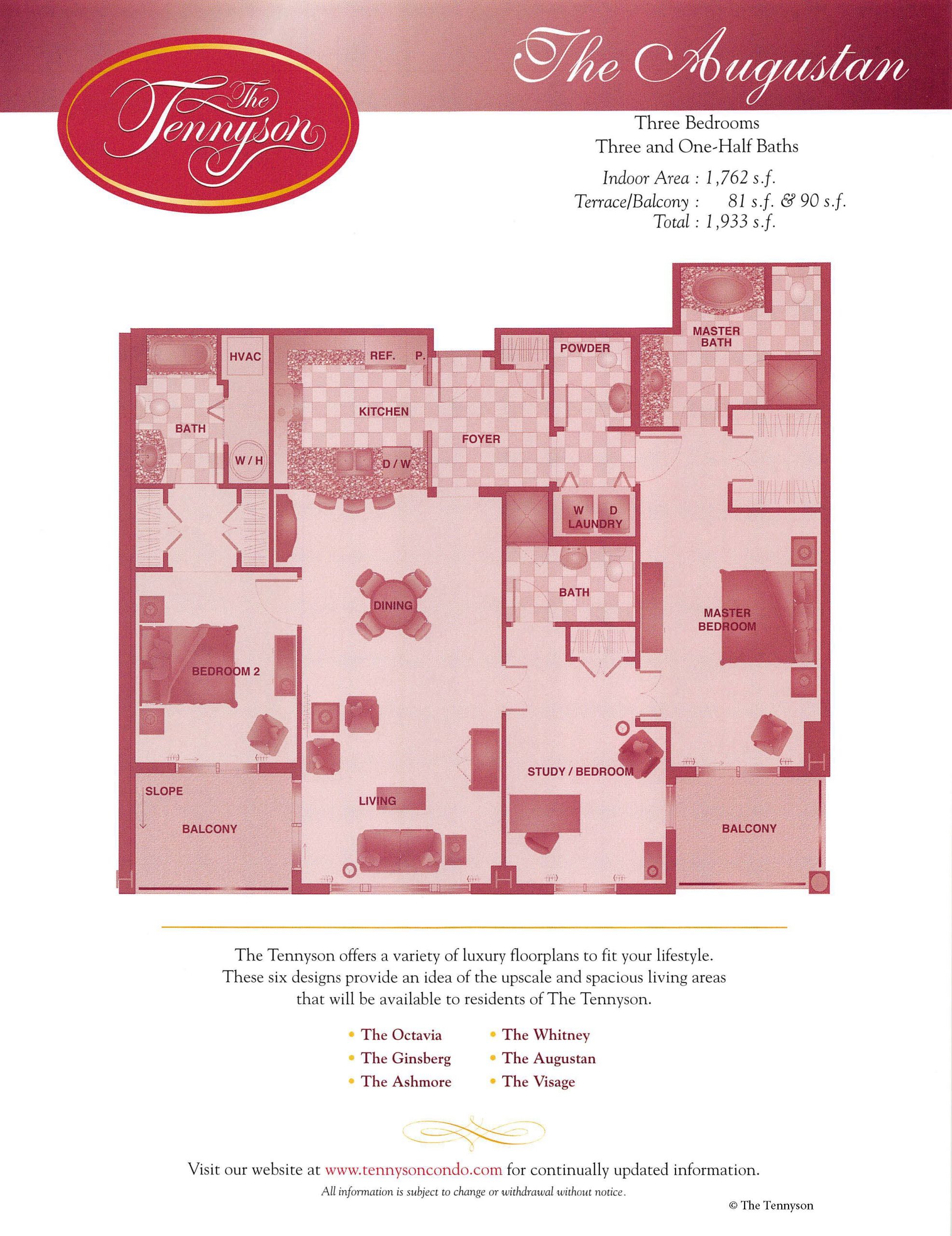 Floor Plans of Units The Tennyson, A Condominium